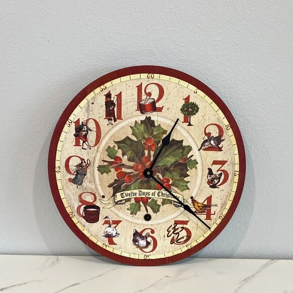 12 Days of Christmas Timeworks Wall Clock 16" Berkeley California Works Well Vtg - Picture 1 of 12